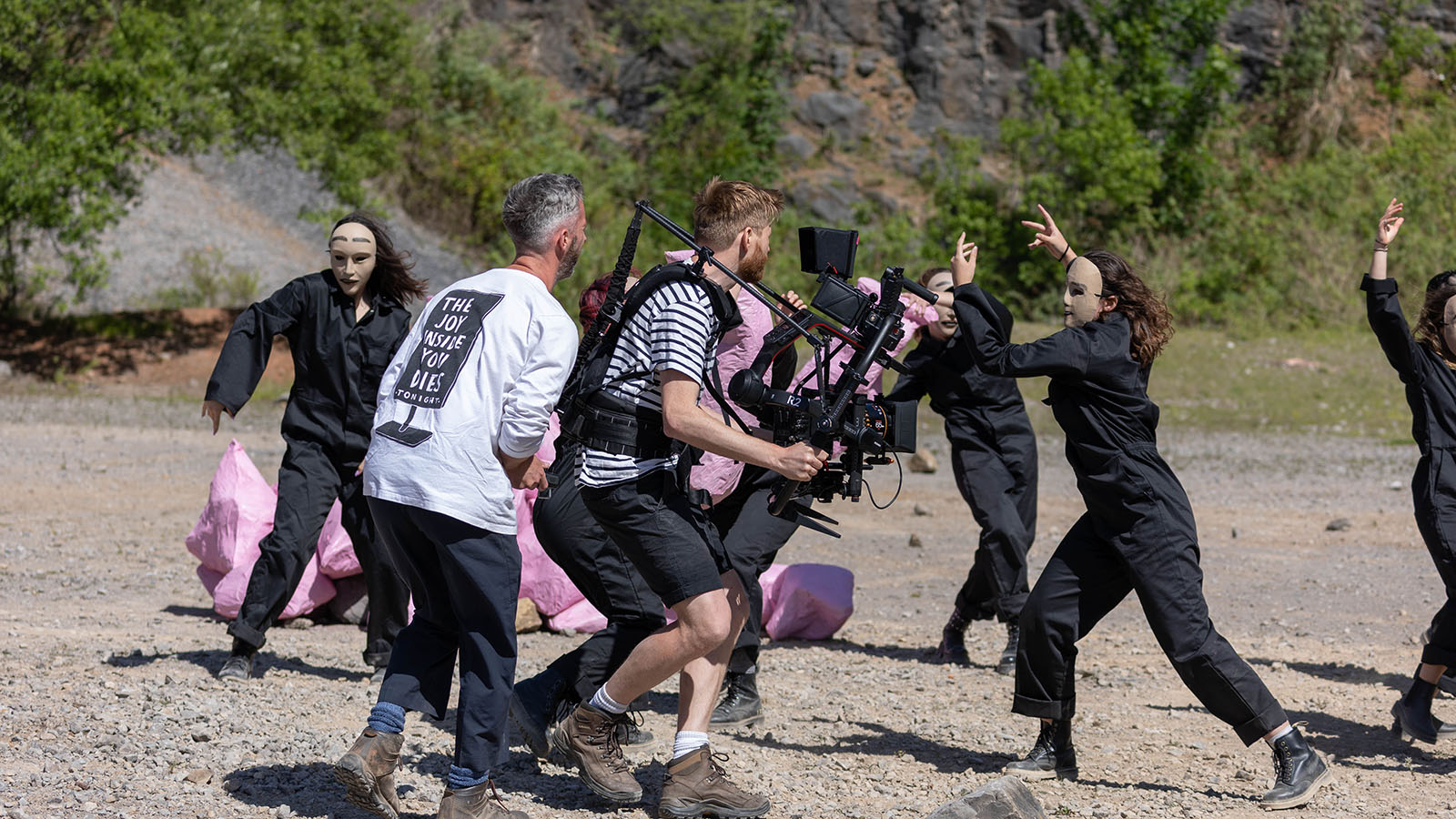 Video production still from IDLES